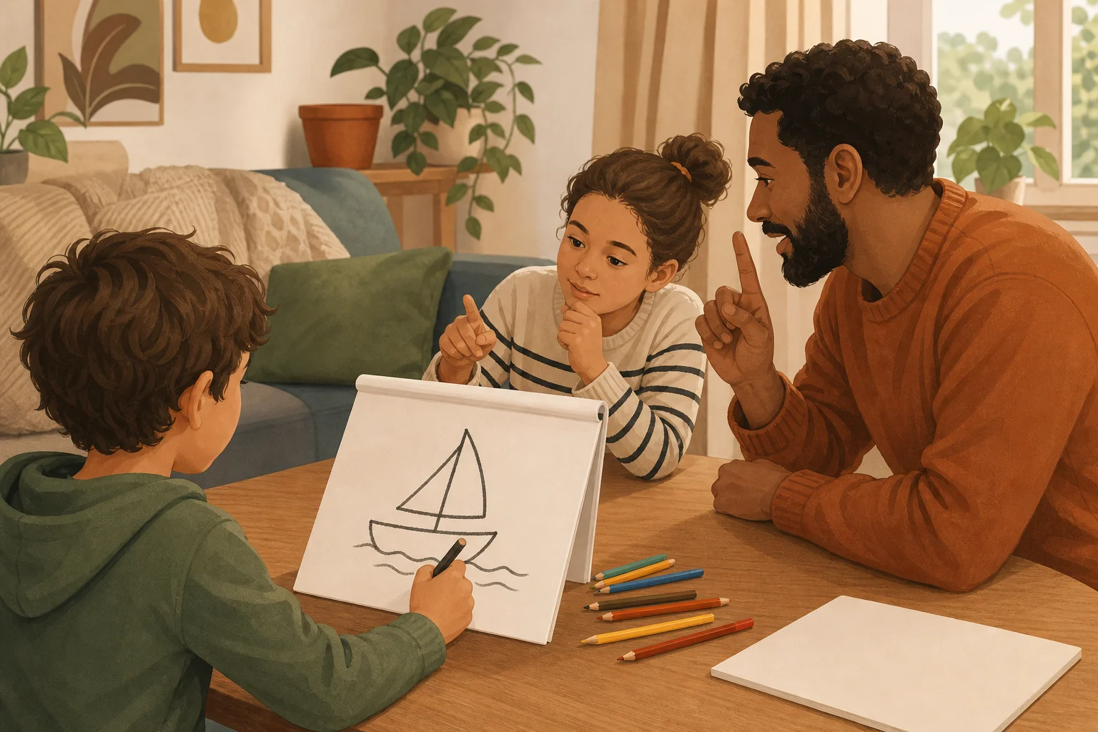 Illustration zur Lomiva-Idee „Mal und rate!“.