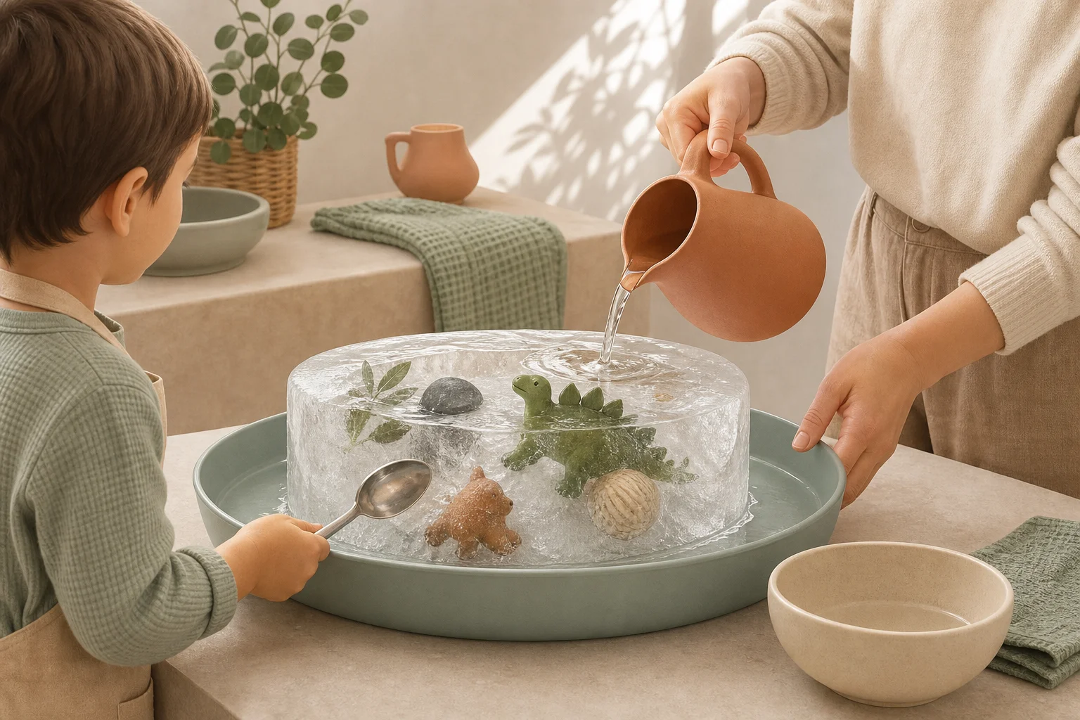 Illustration zur Lomiva-Idee „Eis-Schatz befreien“.