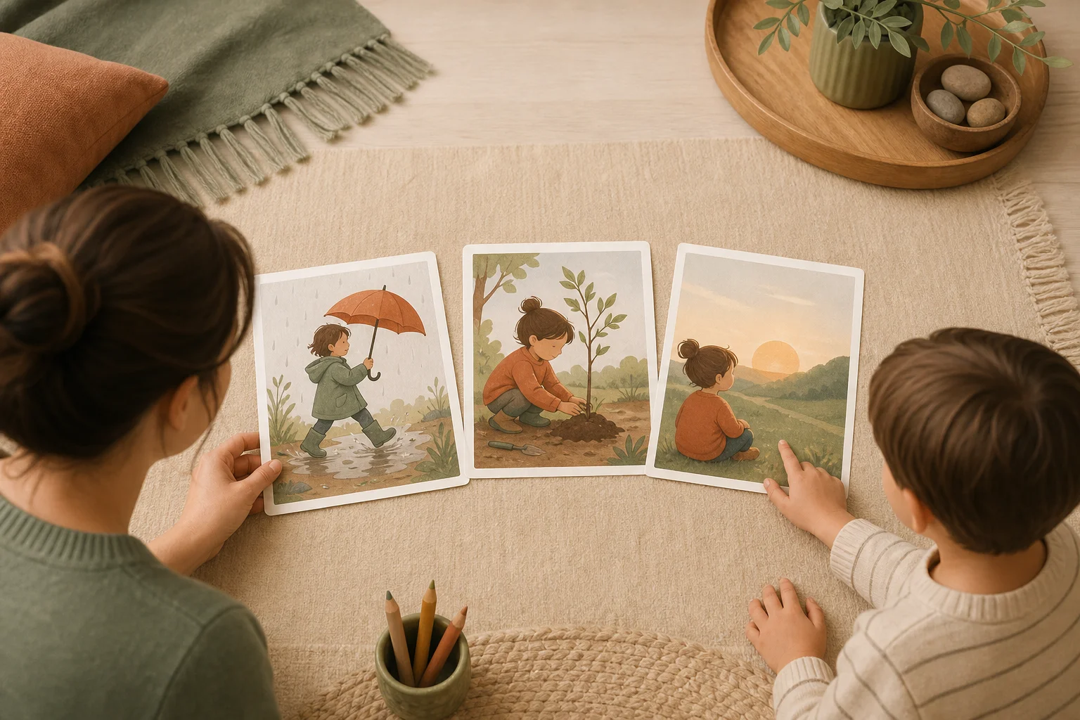 Illustration zur Lomiva-Idee „Drei Bilder, eine Geschichte“.