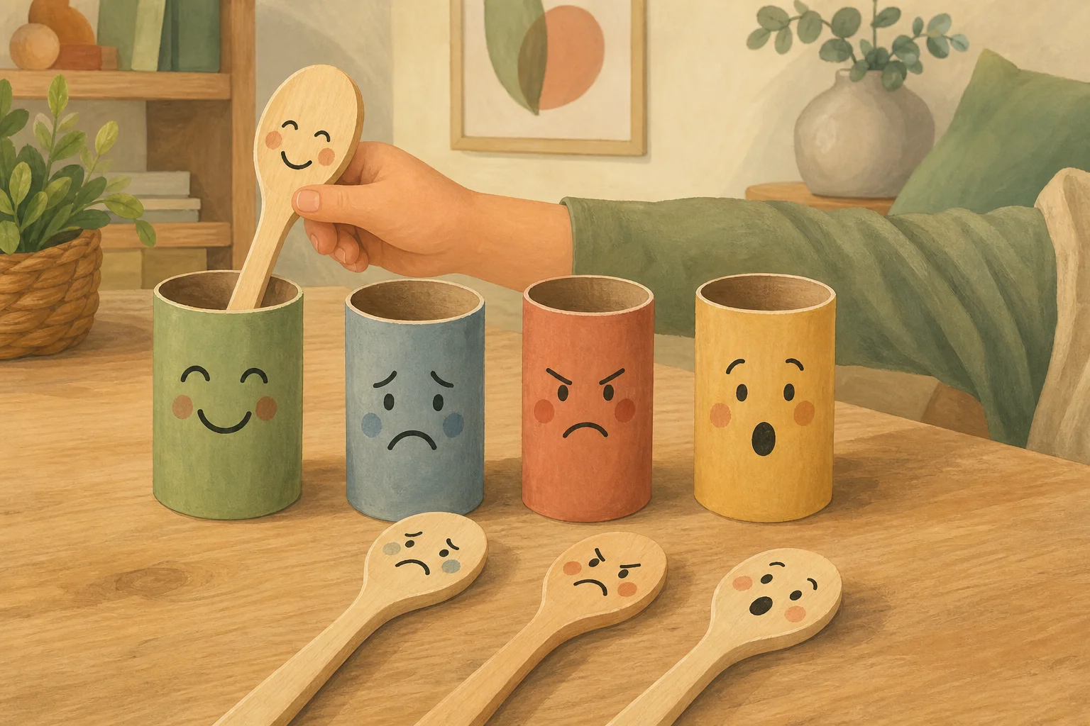 Illustration zur Lomiva-Idee „Welches Gefühl gehört wohin?“.