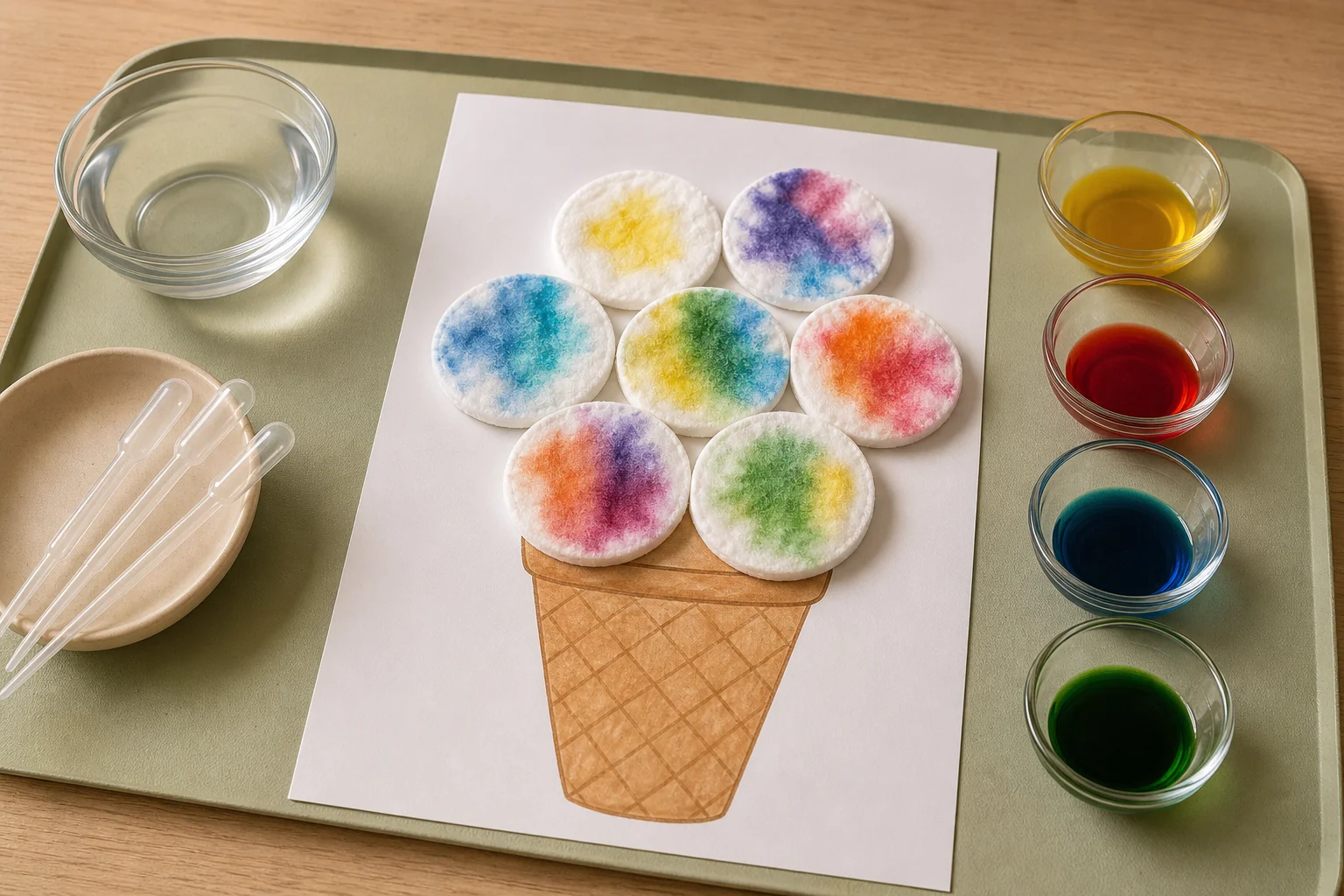 Illustration zur Lomiva-Idee „Buntes Pipetten-Eis“.
