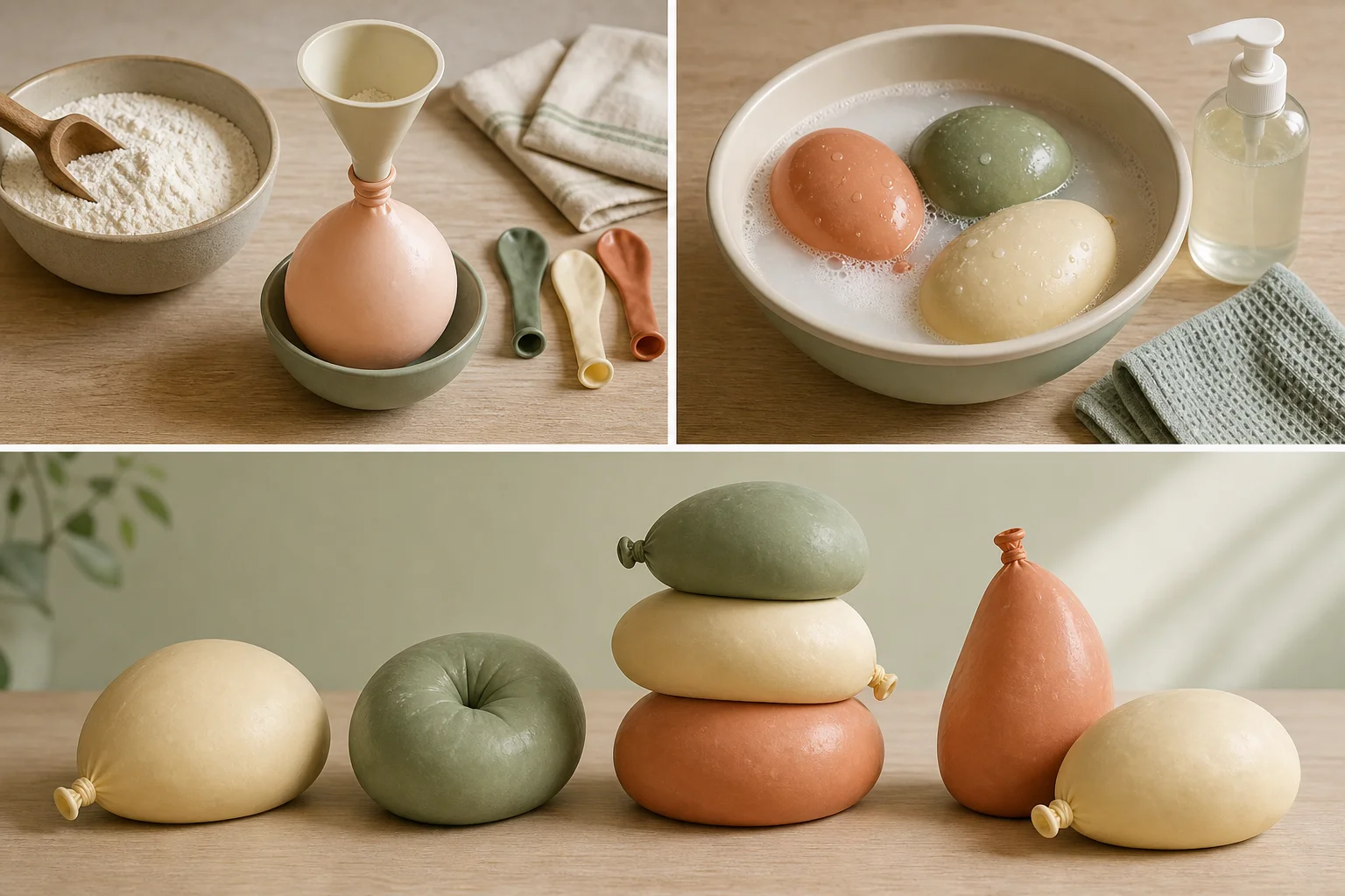 Illustration zur Lomiva-Idee „Mehl-Quetschballons“.