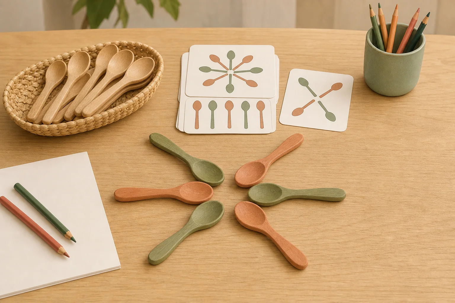 Illustration zur Lomiva-Idee „Löffelmuster nachlegen“.