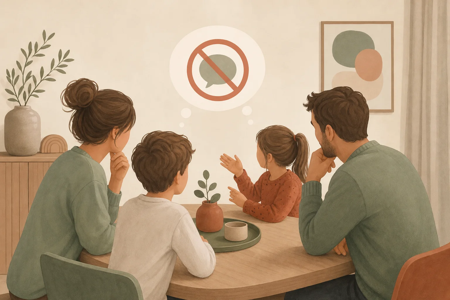 Illustration zur Lomiva-Idee „Das verbotene Wort“.