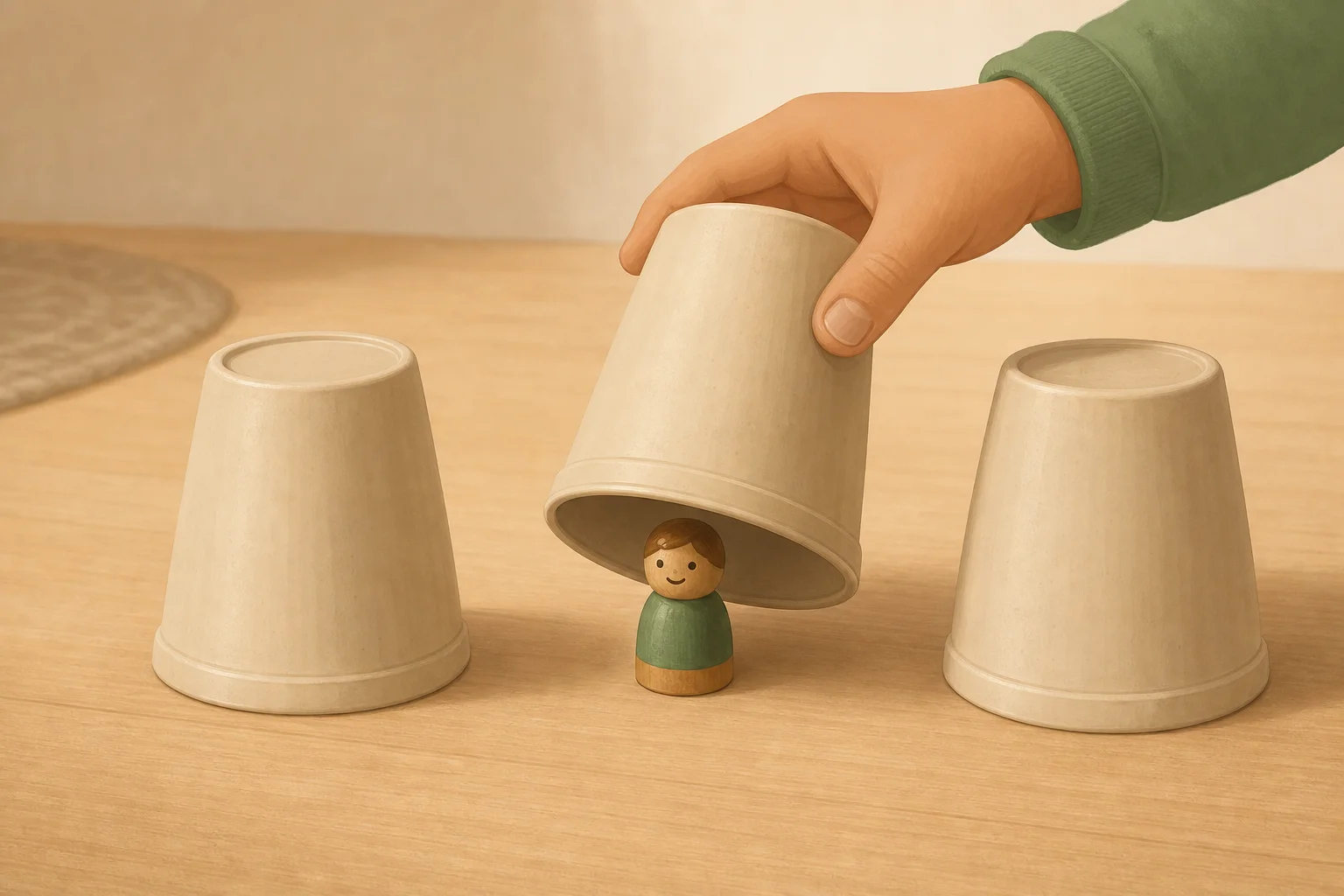 Illustration zur Lomiva-Idee „Wo versteckt sich das Spielzeug?“.