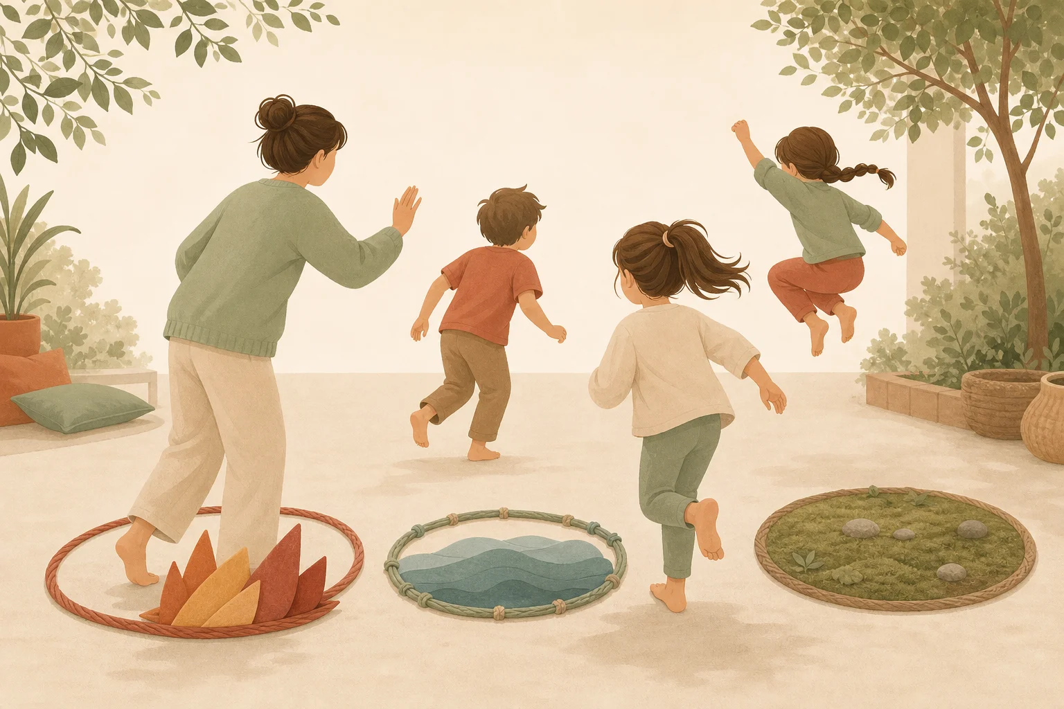 Illustration zur Lomiva-Idee „Feuer, Wasser, Erde“.