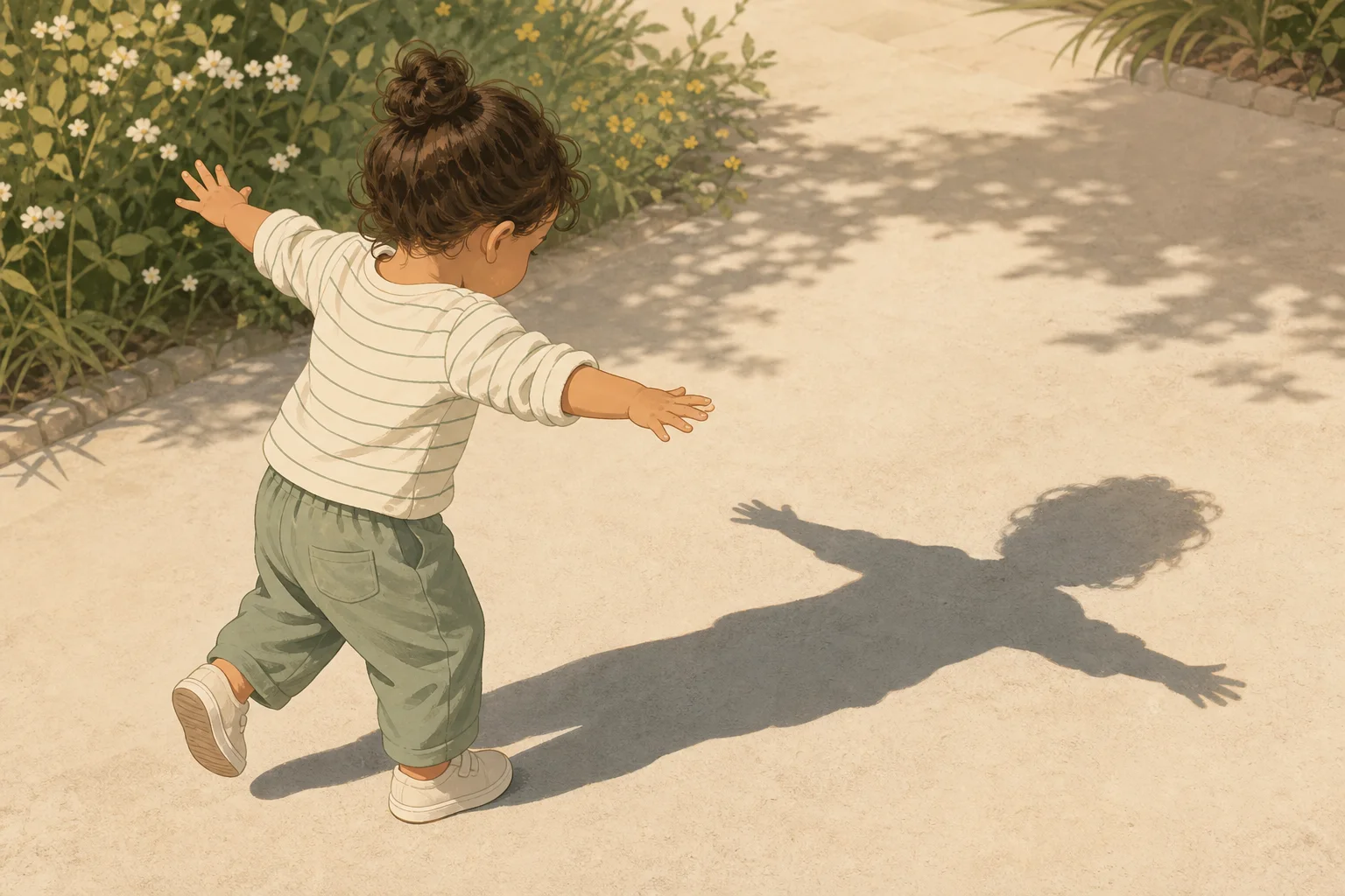 Illustration zur Lomiva-Idee „Mein Schatten bewegt sich“.