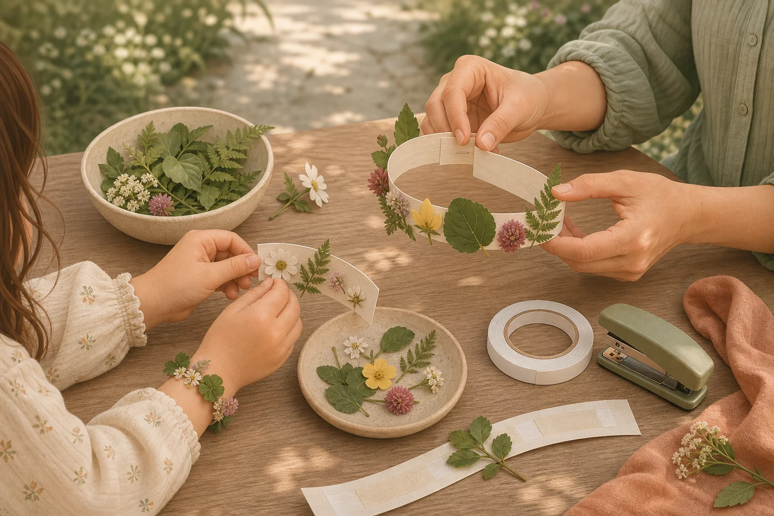 Illustration zur Lomiva-Idee „Naturkrone oder Naturarmband“.