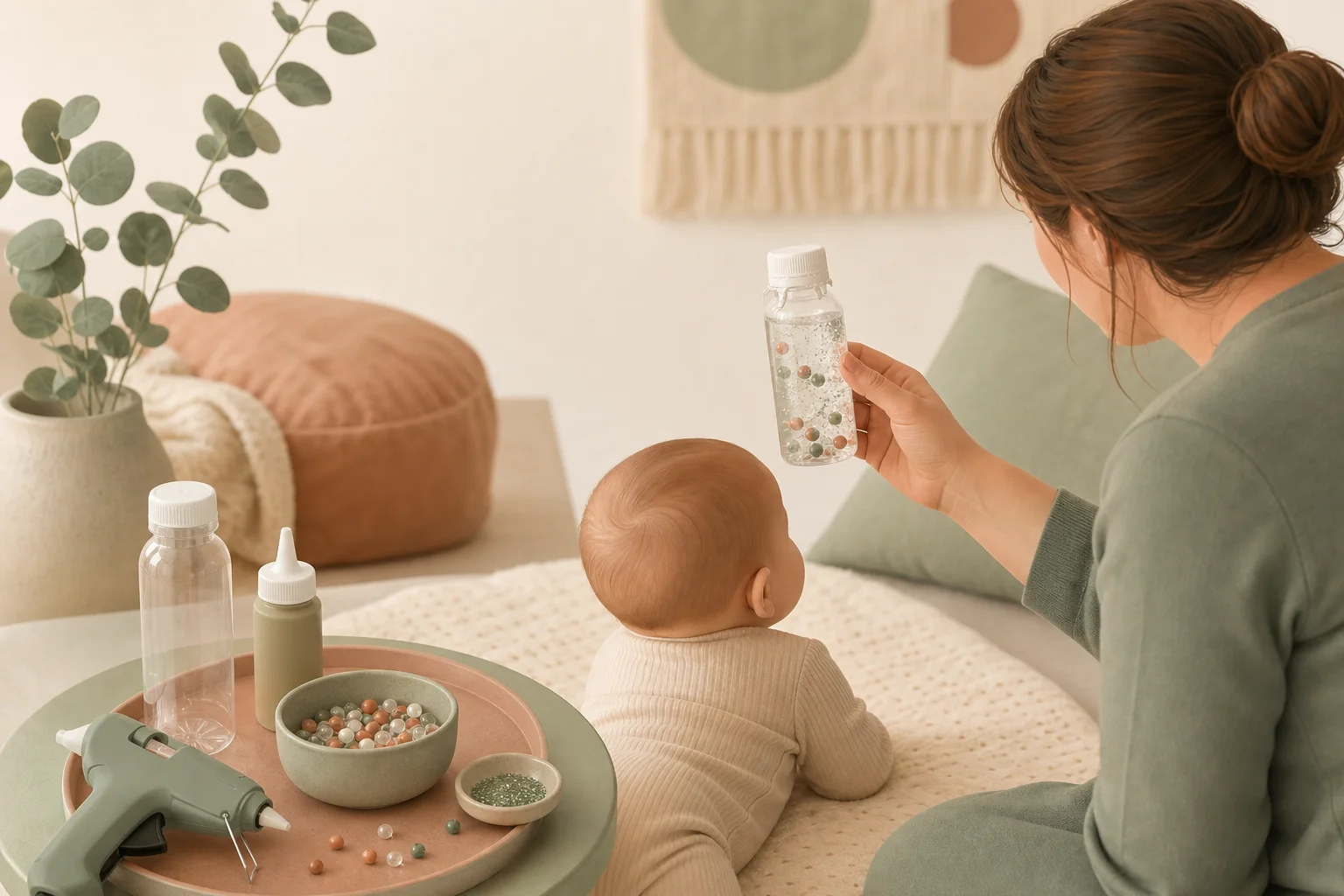Illustration zur Lomiva-Idee „Sensorikflasche beobachten“.