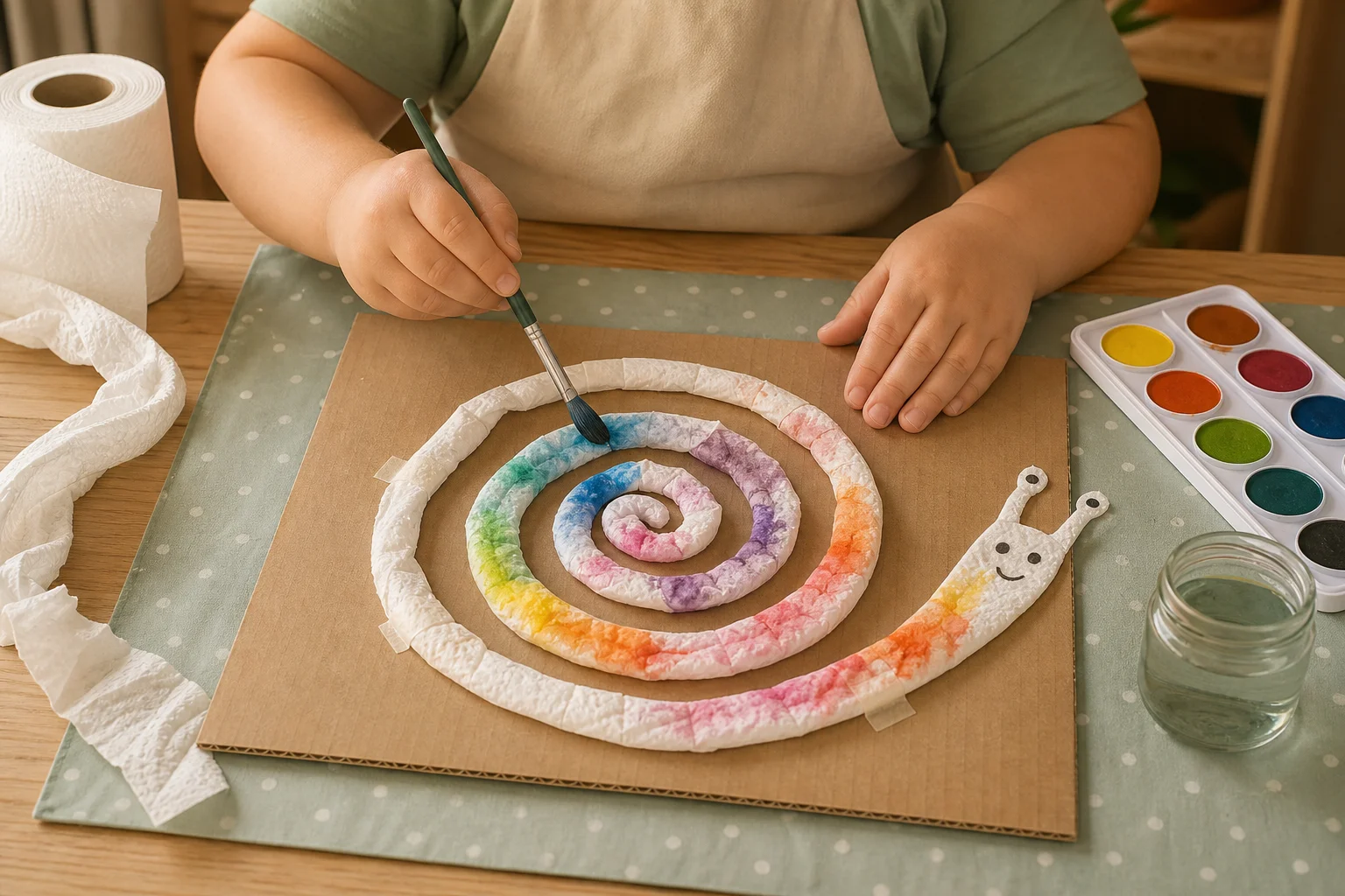 Illustration zur Lomiva-Idee „Küchenpapier-Schnecke“.