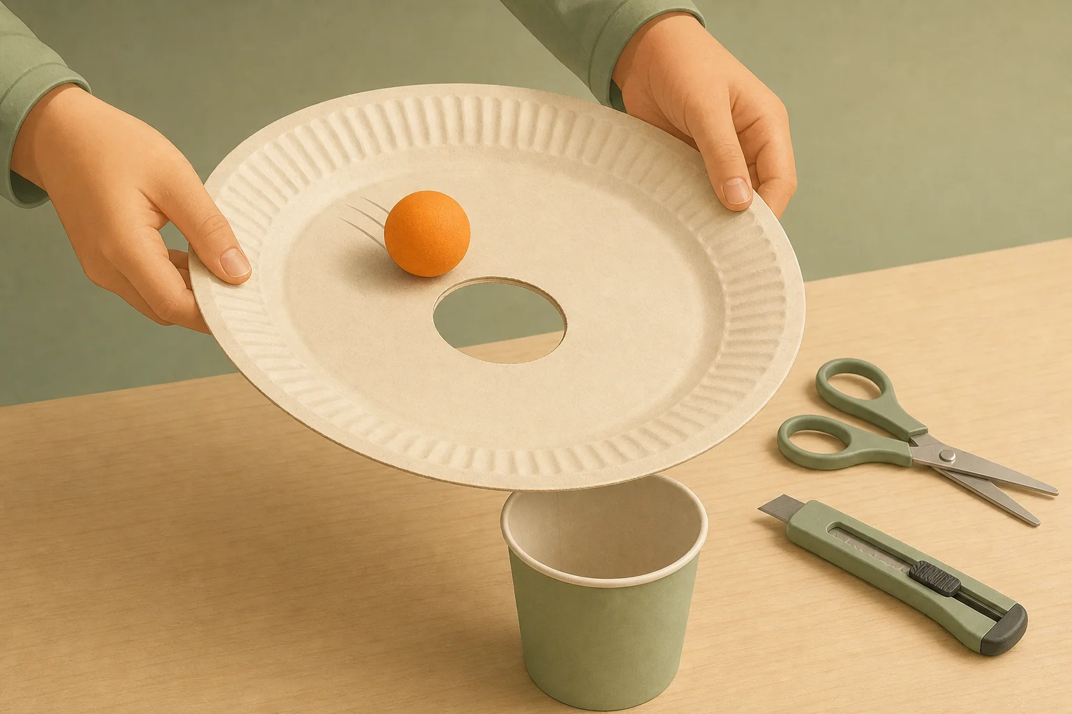 Illustration zur Lomiva-Idee „Triff den Becher!“.