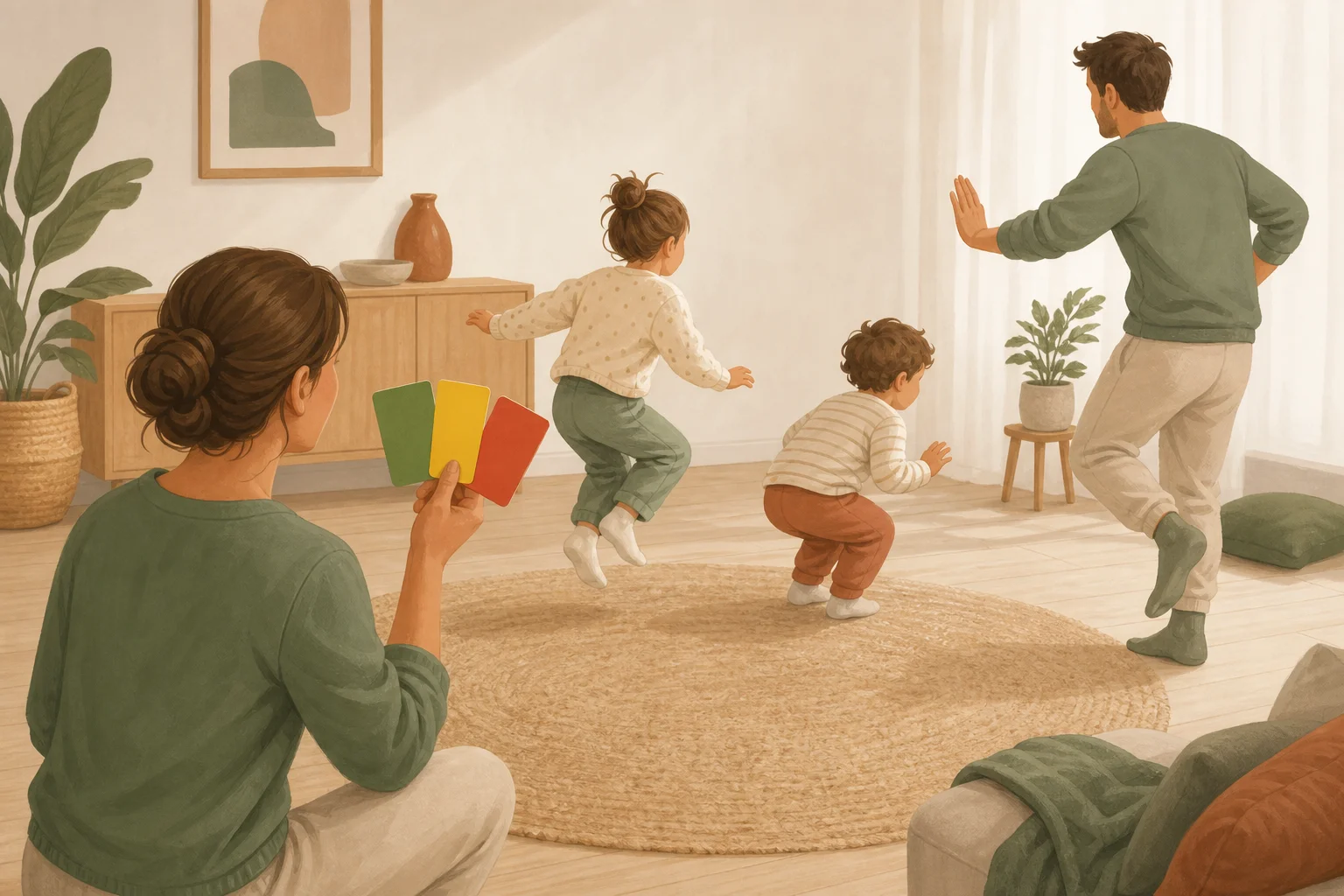 Illustration zur Lomiva-Idee „Ampel-Hüpfen“.