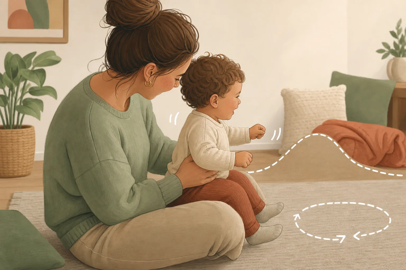 Illustration zur Lomiva-Idee „Der Traktor fährt übers Feld“.