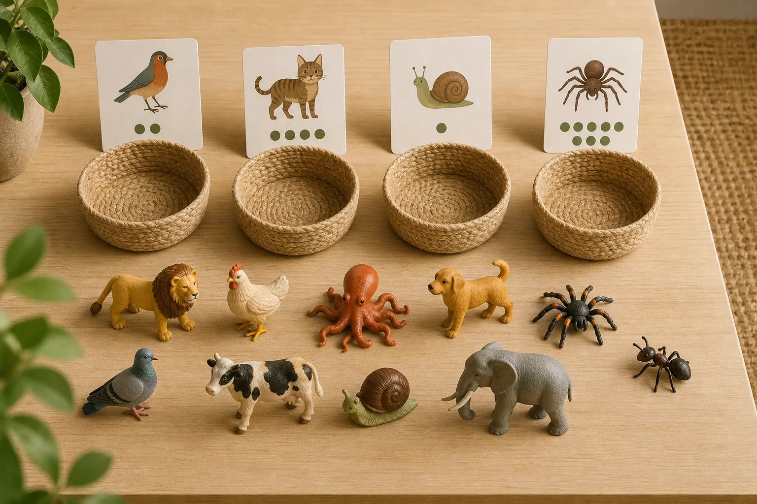 Illustration zur Lomiva-Idee „Tierdetektive: Wer hat wie viele Beine?“.