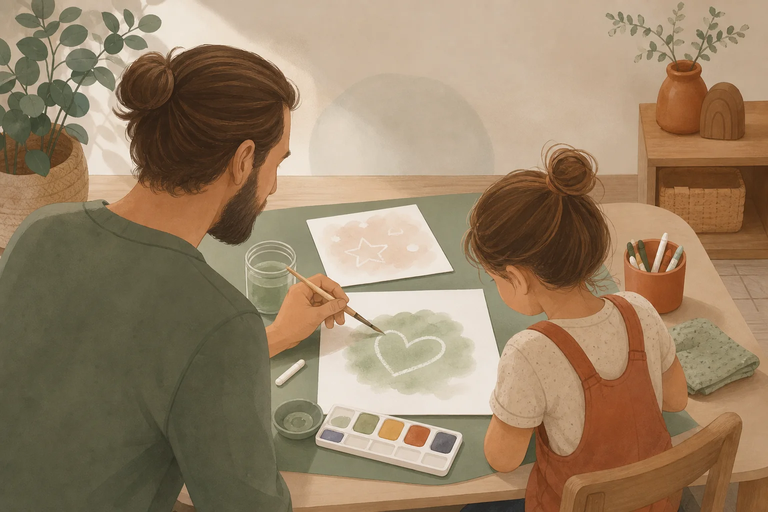 Illustration zur Lomiva-Idee „Geheimschrift mit weißem Wachsmalstift“.