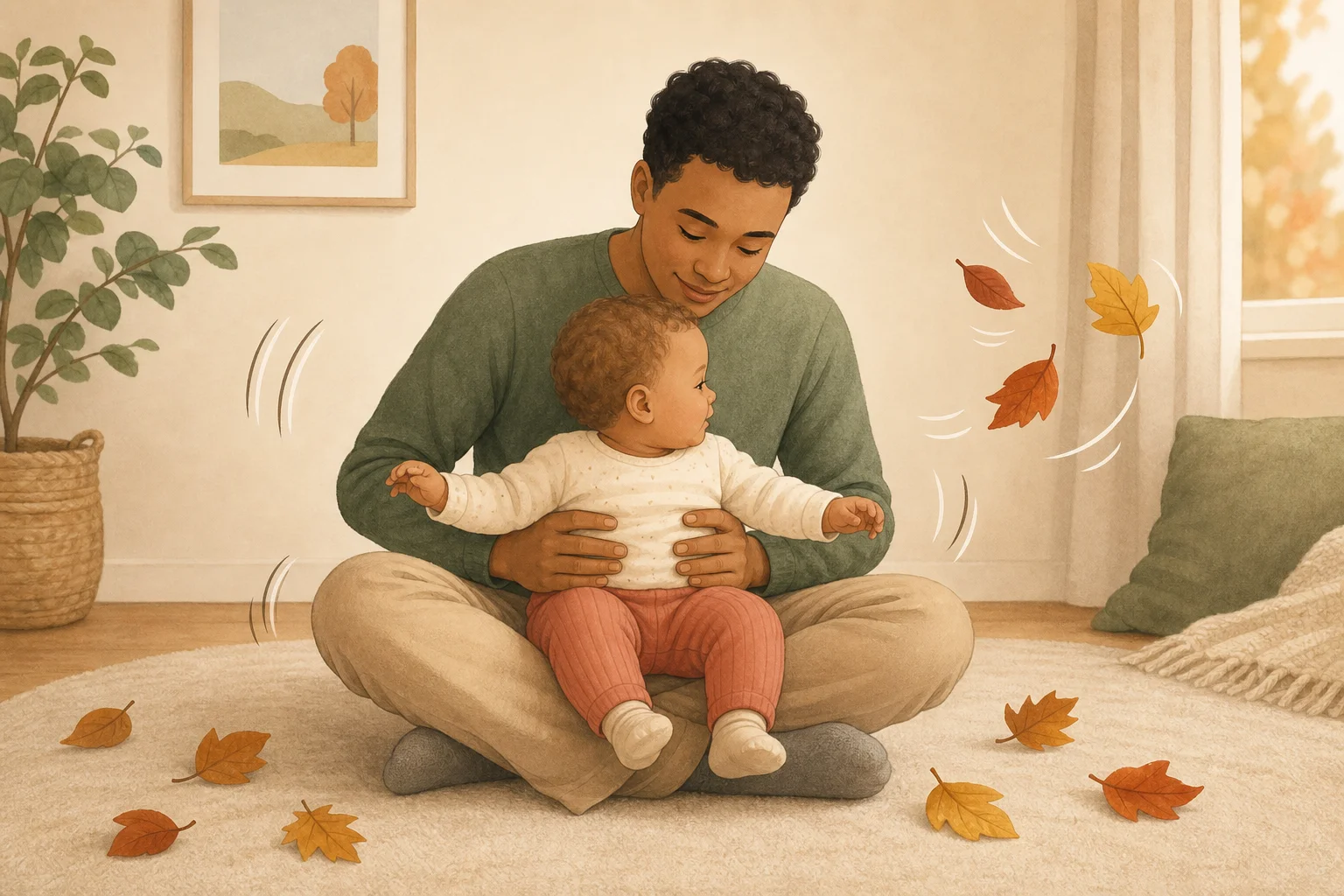 Illustration zur Lomiva-Idee „Durch das raschelnde Herbstlaub“.