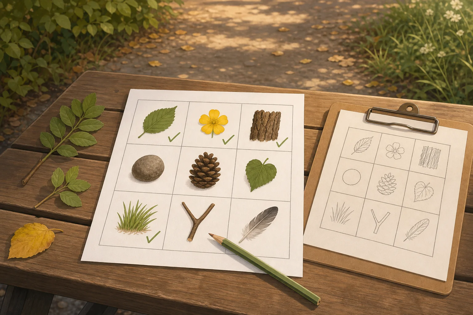 Illustration zur Lomiva-Idee „Park-Bingo“.
