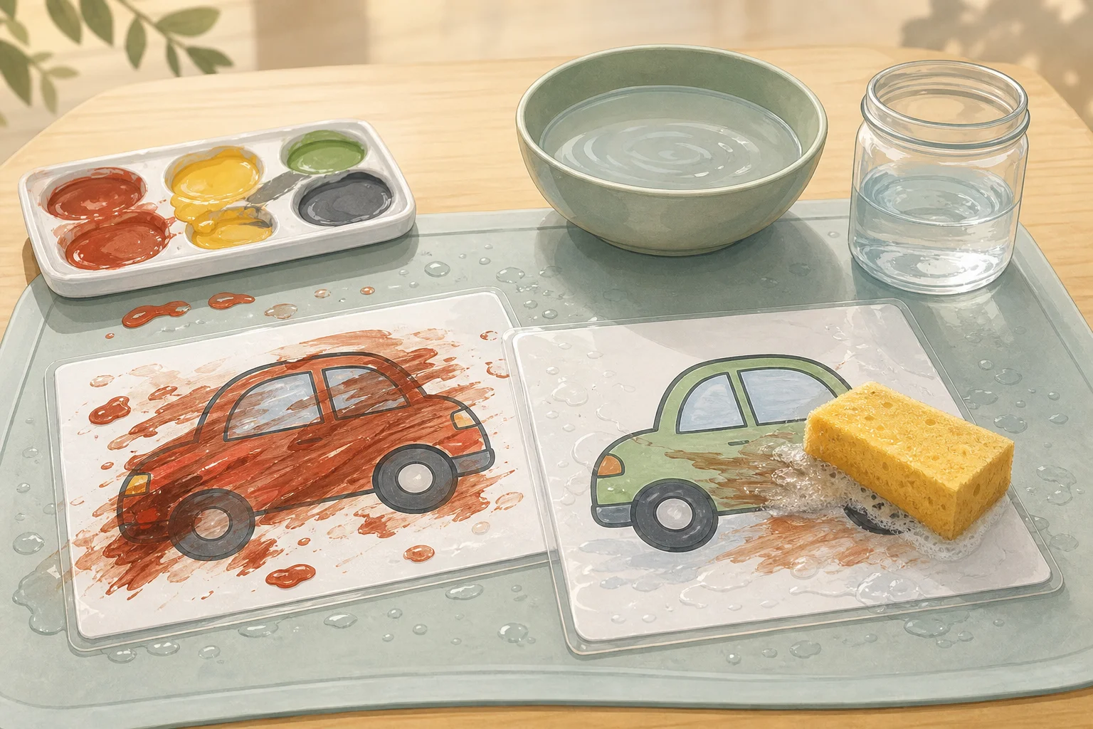 Illustration zur Lomiva-Idee „Kleine Autowäsche“.