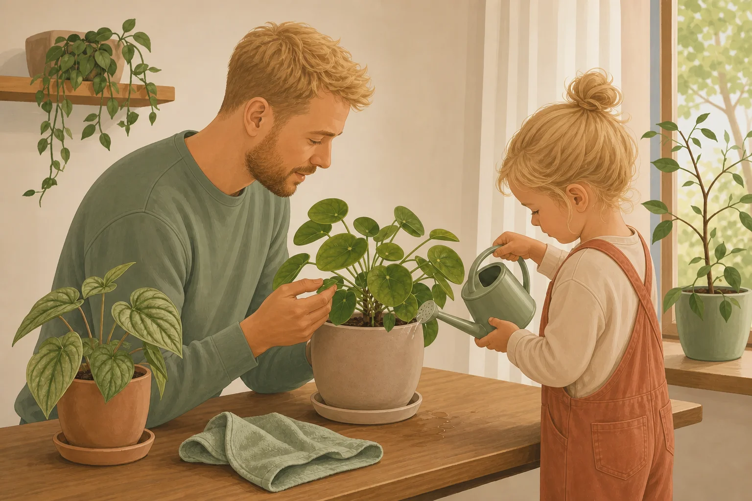 Illustration zur Lomiva-Idee „Pflanzen versorgen“.