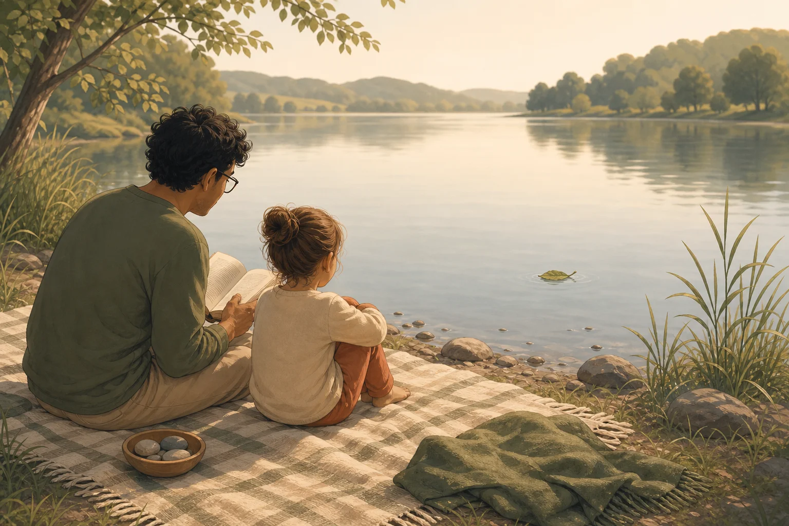 Illustration zur Lomiva-Idee „Am ruhigen See“.