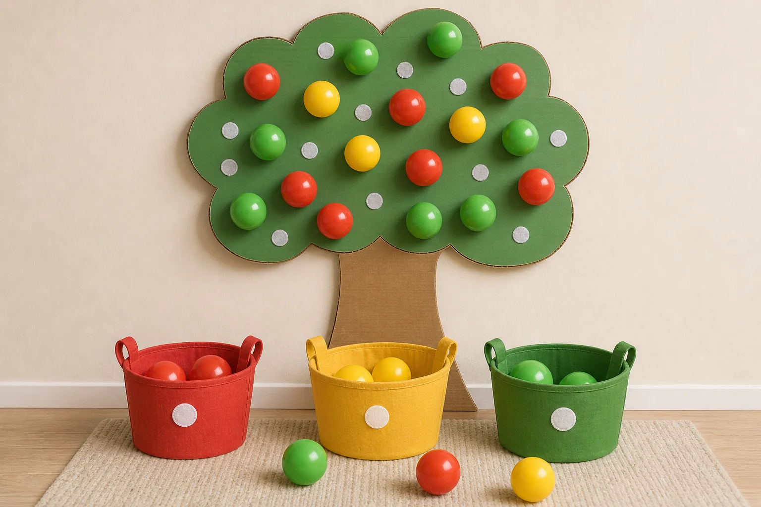 Illustration zur Lomiva-Idee „Äpfel vom Klettbaum pflücken“.